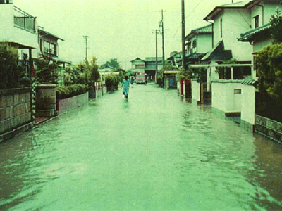昭和58年8月23日撮影の浸水被害状況写真1
