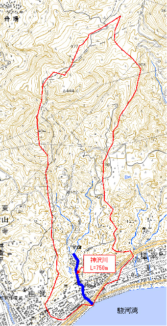 神沢川流域概要図の画像