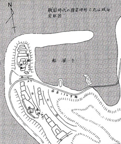 八木沢地区の戦国時代の地形の画像