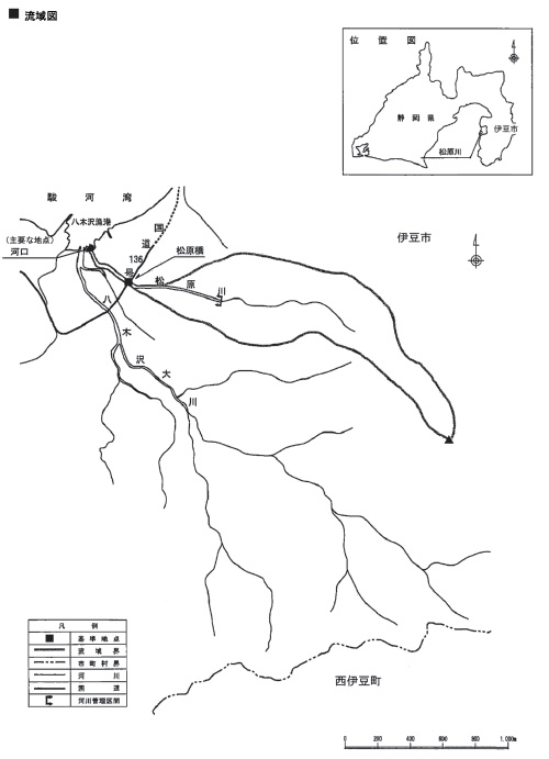 松原川水系流域図