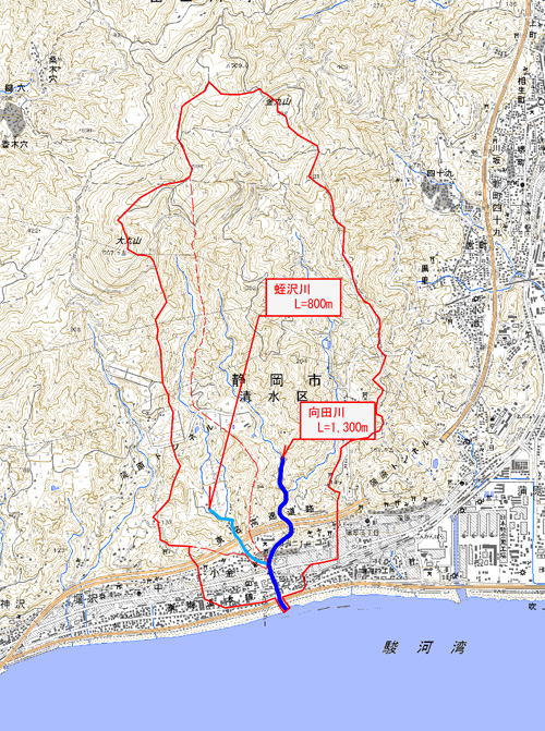 向田川流域概要図の画像