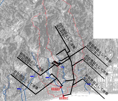 向田川整備状況平面図の画像
