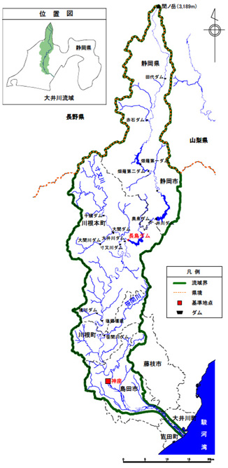 大井川流域図の画像