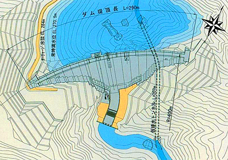 太田川ダム平面図の画像