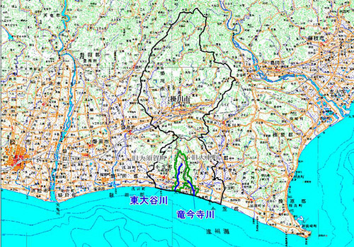 東大谷川及び竜今寺川 位置図の画像