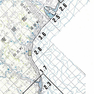 津波による推定浸水域図の画像