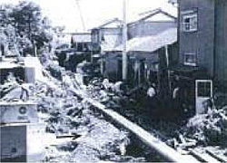 昭和57年瀬戸川被害状況の写真