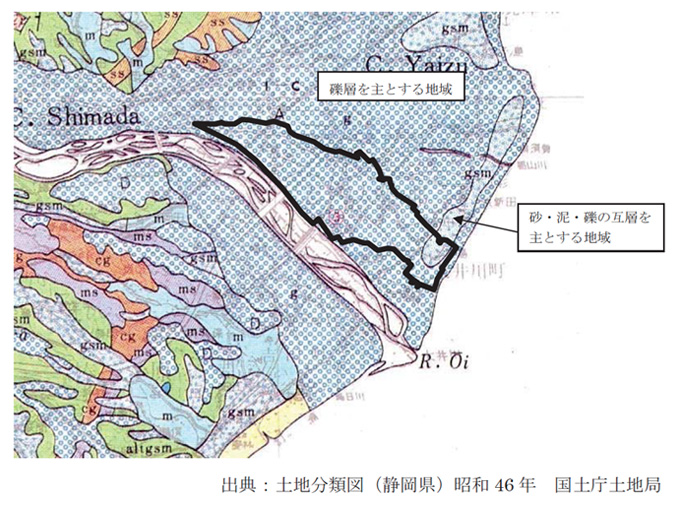 図2-1-8 志太田中川水系の表層地質図