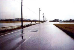 吉永地区道路冠水の写真