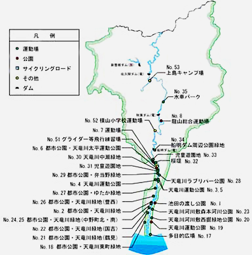 天竜川親水公園マップ画像