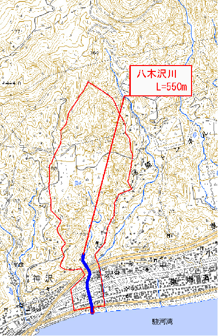 八木沢川流域概要図の画像